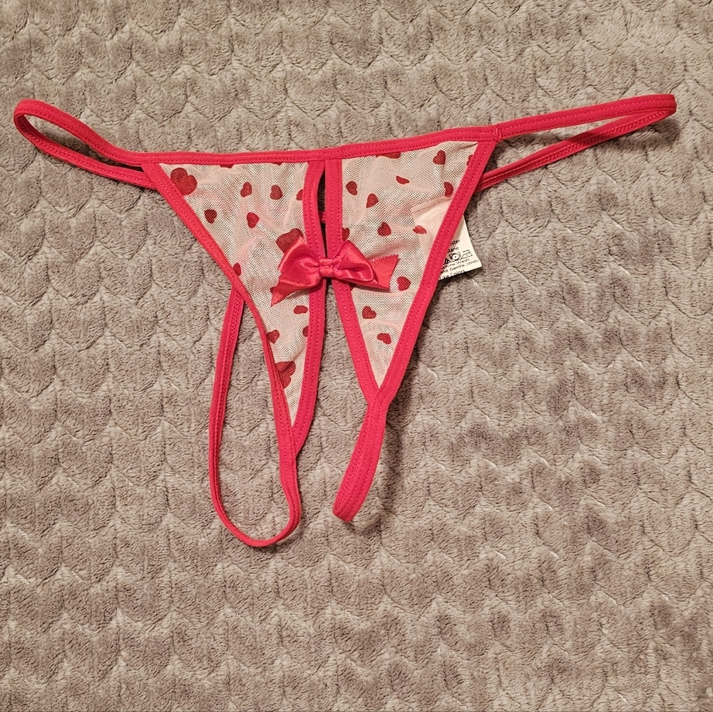 Size L Valentines Day Lingerie Set Pink Red Hearts - Picture 5 of 7